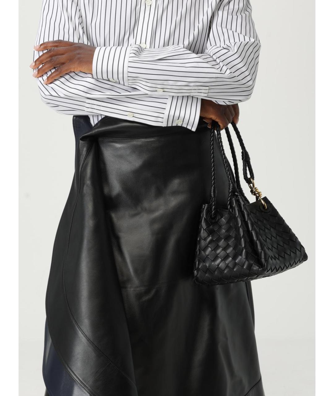 BOTTEGA VENETA Черная кожаная сумка тоут, фото 2