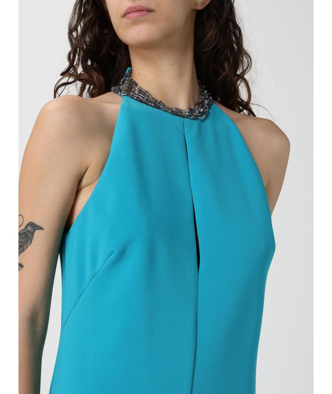 PINKO Бирюзовый синтетический комбинезон, фото 3