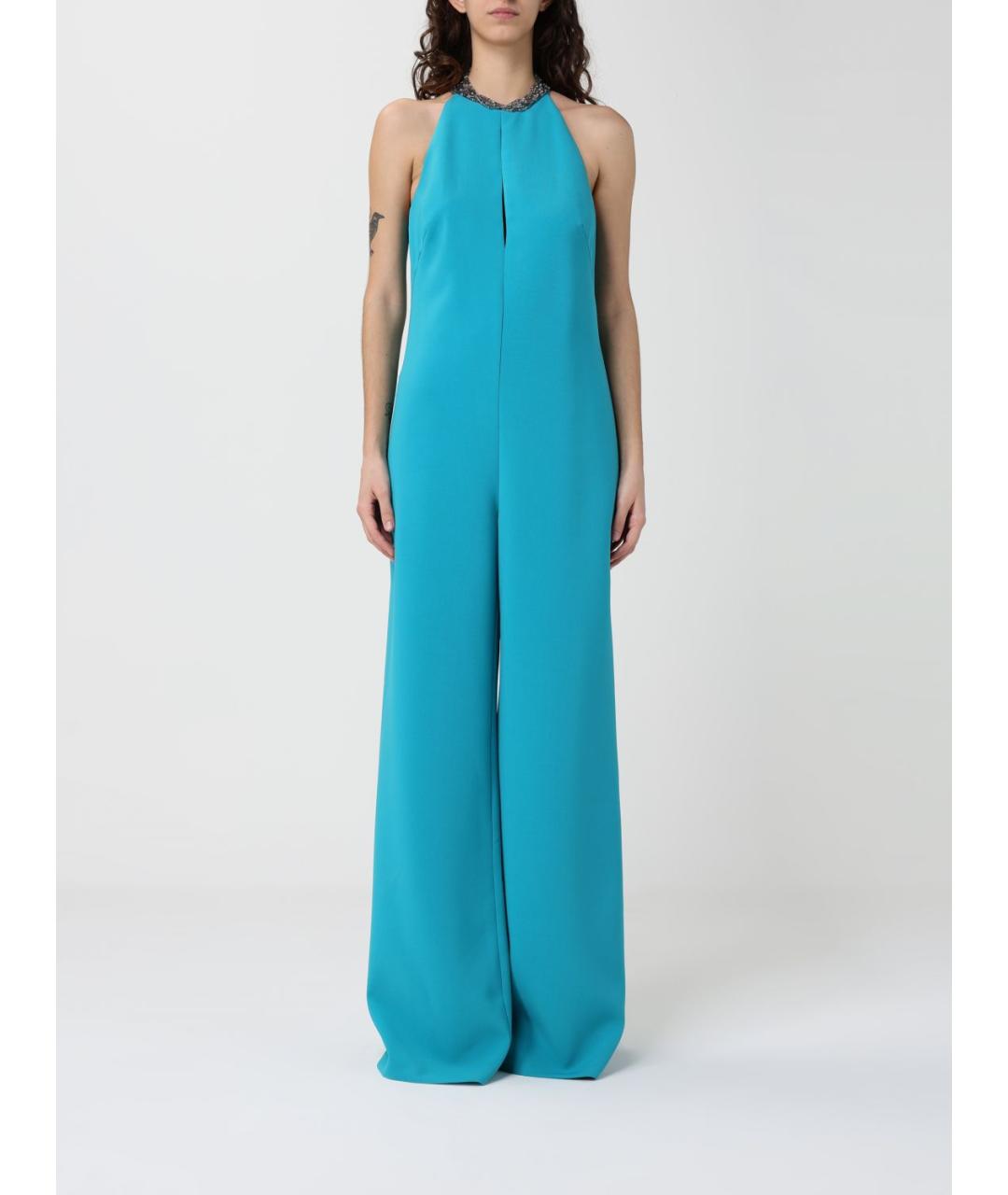 PINKO Бирюзовый синтетический комбинезон, фото 4