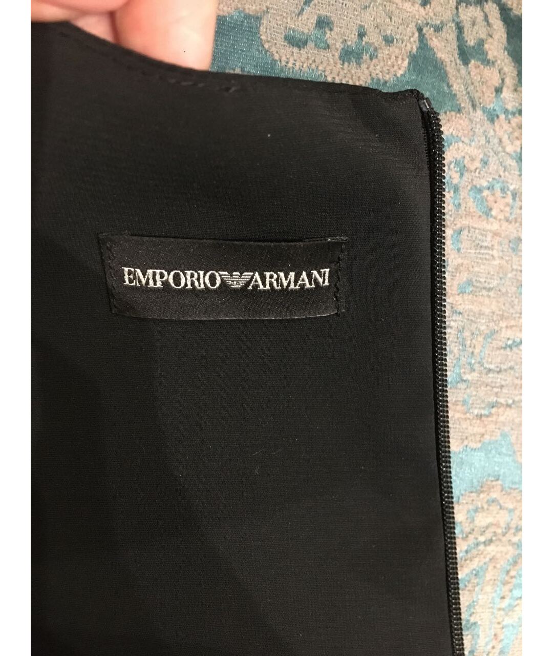 EMPORIO ARMANI Черное полиэстеровое повседневное платье, фото 3