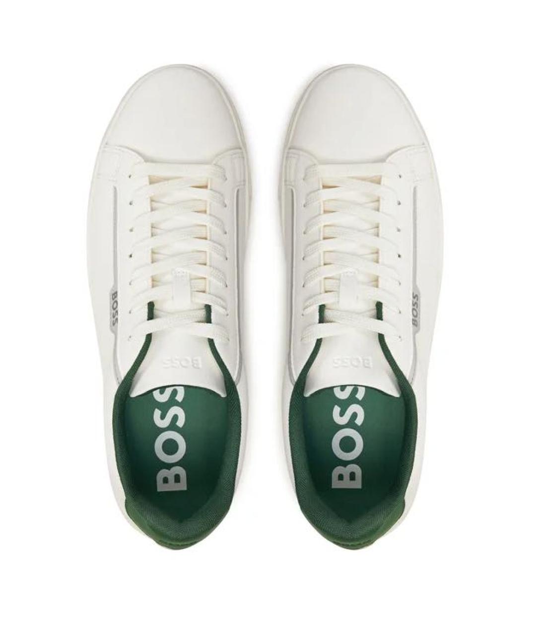 HUGO BOSS Белые кожаные низкие кроссовки / кеды, фото 3