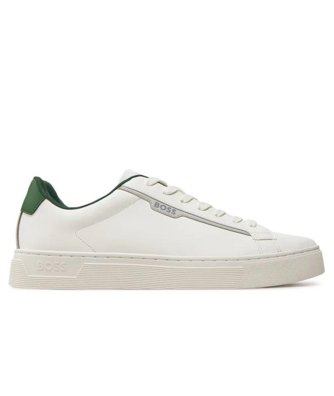 HUGO BOSS Белые кожаные низкие кроссовки / кеды, фото 9