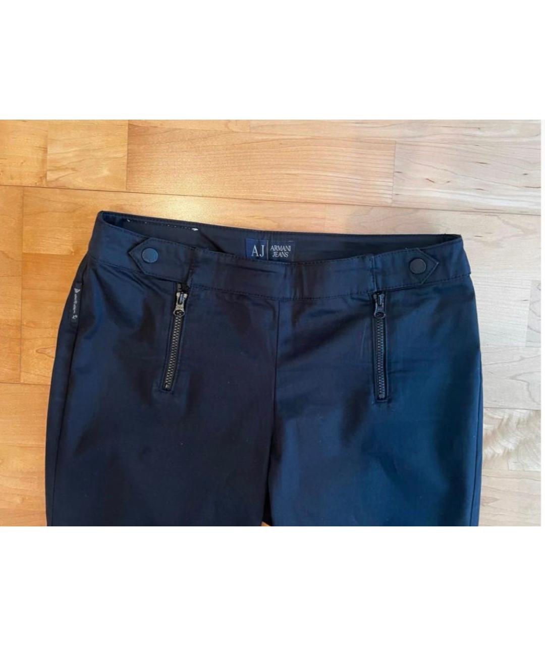 ARMANI JEANS Черные хлопковые брюки узкие, фото 3