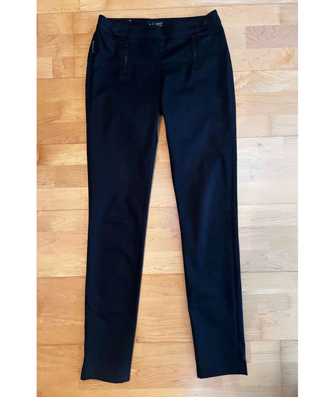 ARMANI JEANS Черные хлопковые брюки узкие, фото 5