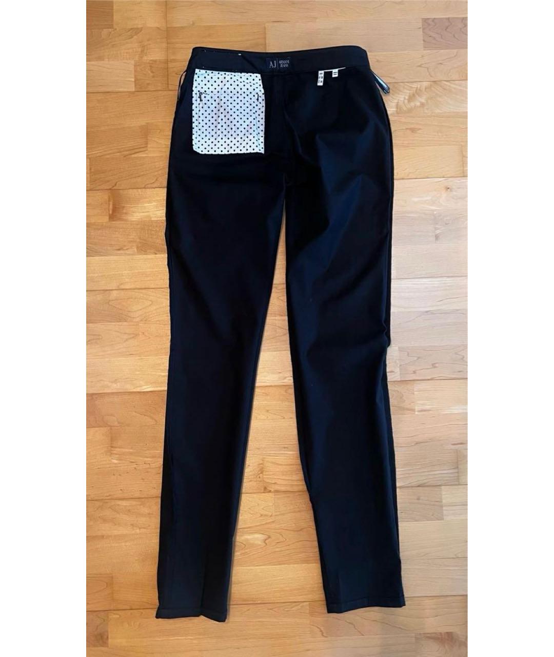 ARMANI JEANS Черные хлопковые брюки узкие, фото 4