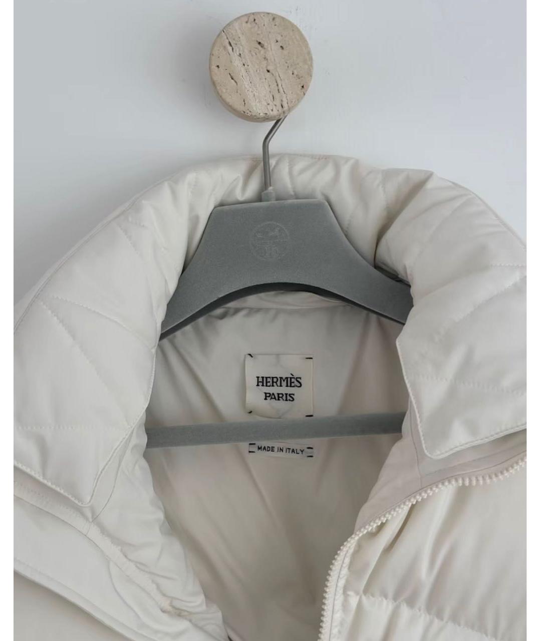 HERMES Белый пуховик, фото 4