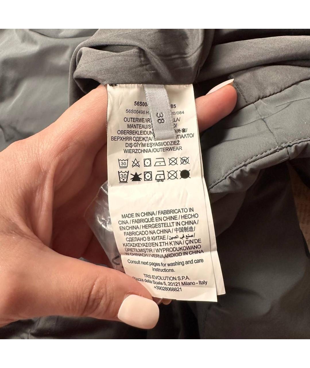 TRUSSARDI JEANS Антрацитовый пуховик, фото 5