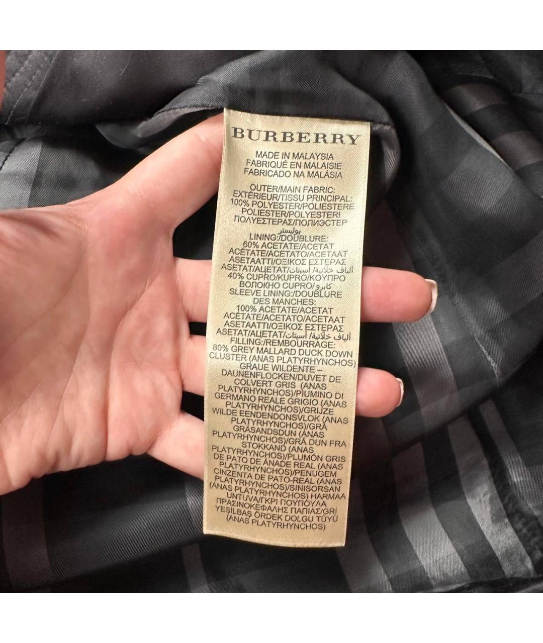 BURBERRY Черный пуховик, фото 7