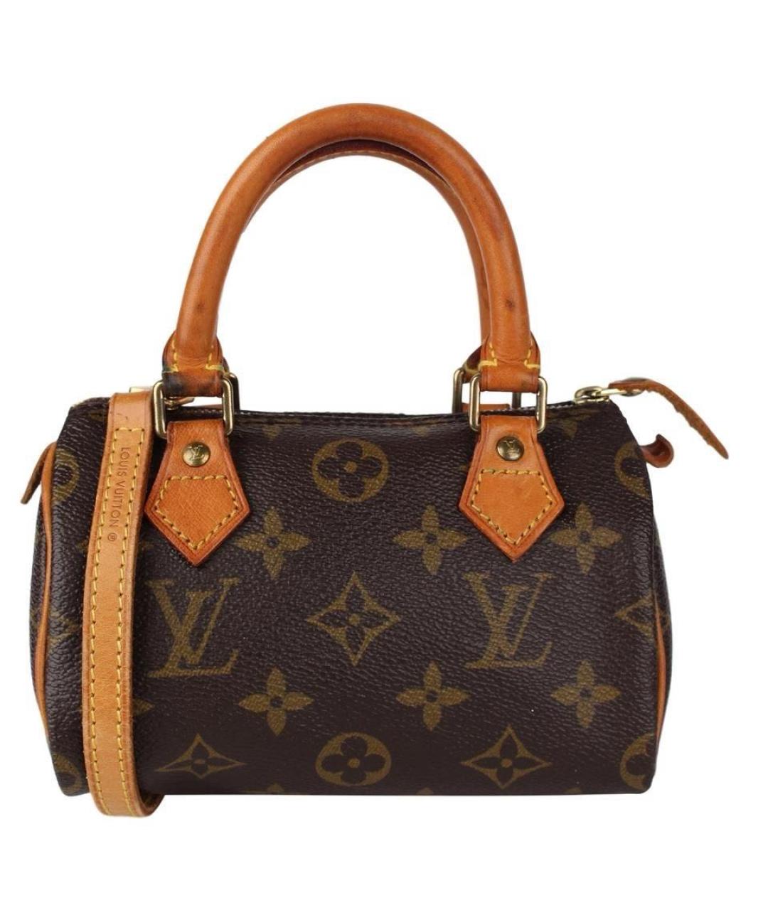 LOUIS VUITTON Коричневая кожаная сумка с короткими ручками, фото 9