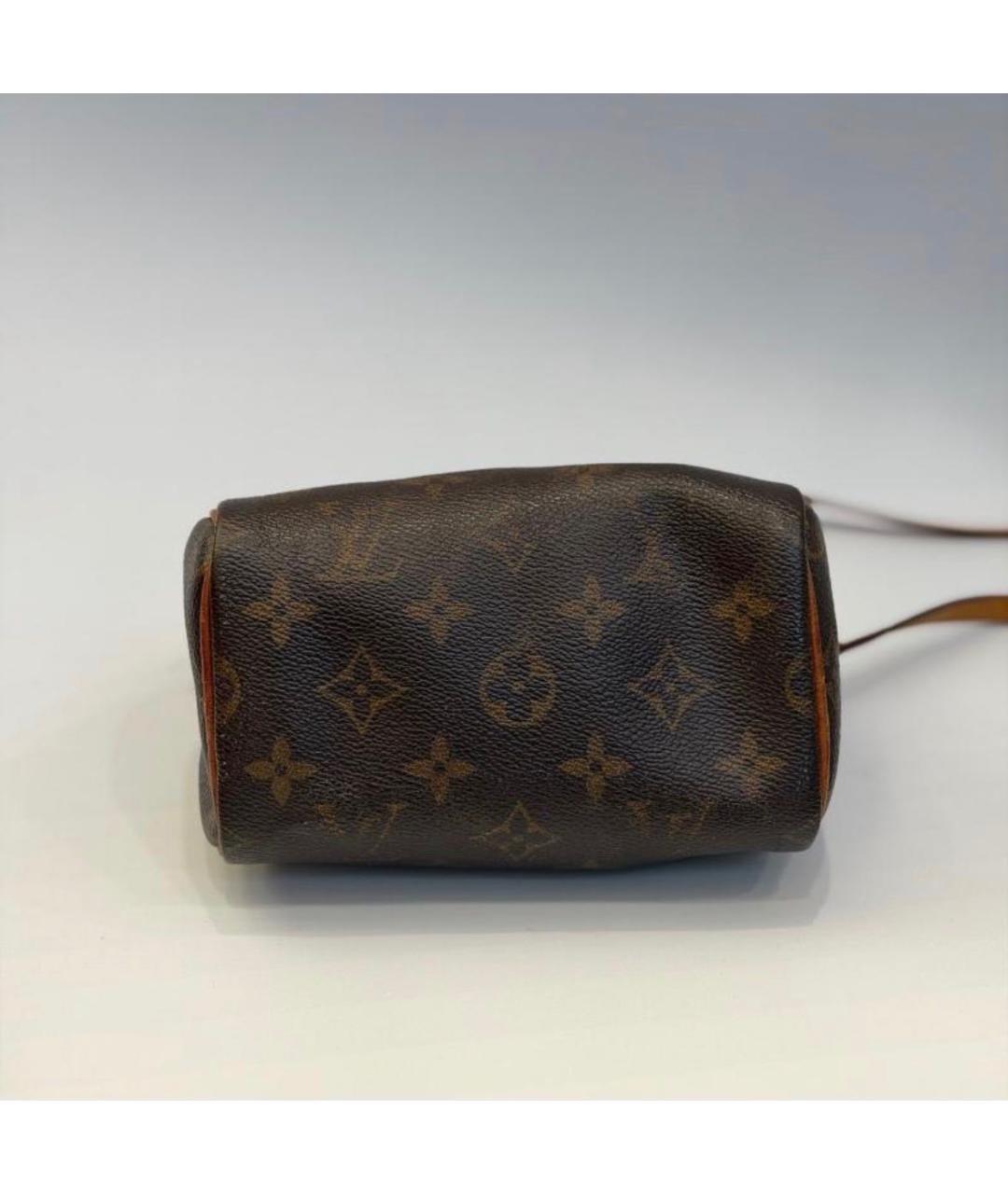 LOUIS VUITTON Коричневая кожаная сумка с короткими ручками, фото 5
