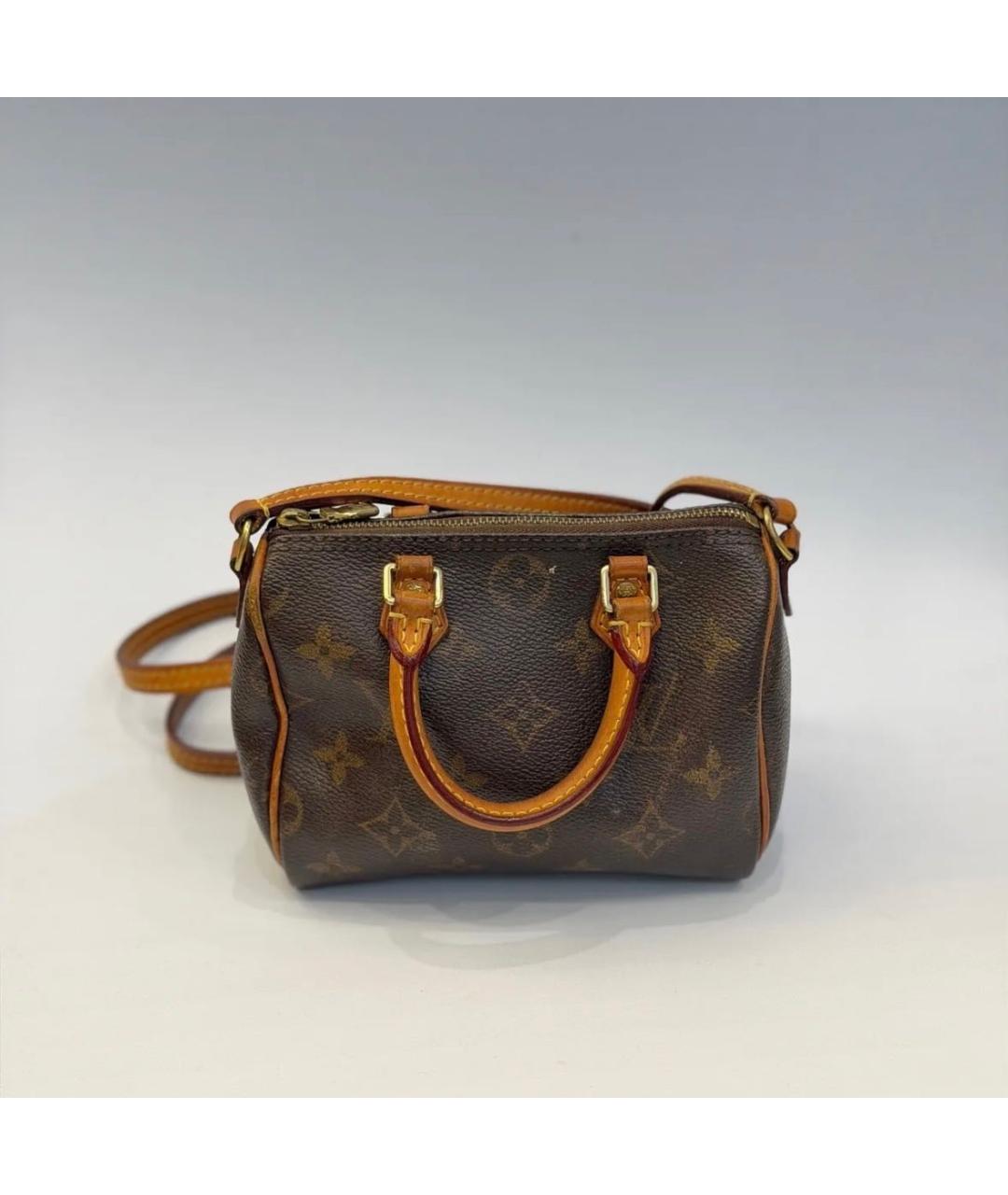 LOUIS VUITTON Коричневая кожаная сумка с короткими ручками, фото 2