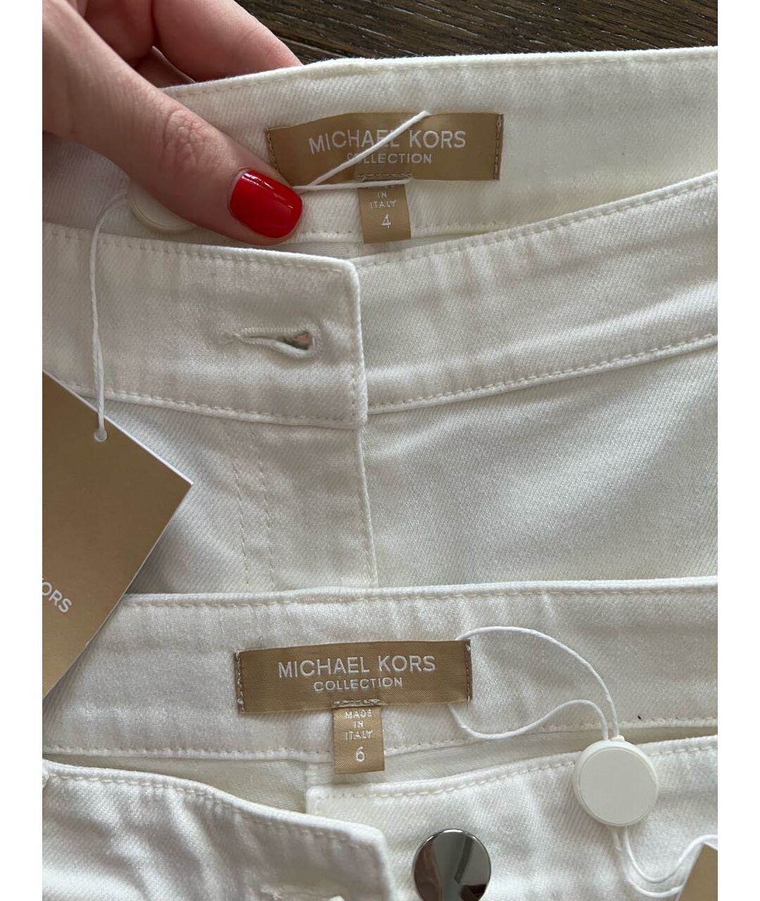 MICHAEL KORS COLLECTION Белые хлопковые джинсы клеш, фото 2