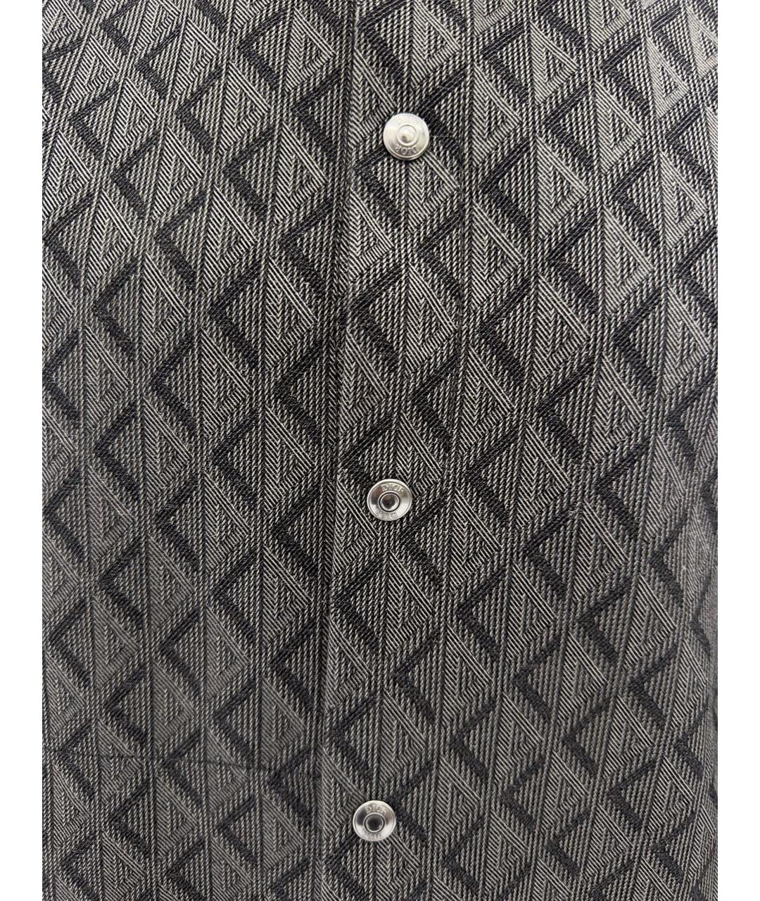 CHRISTIAN DIOR Серая хлопковая классическая рубашка, фото 3