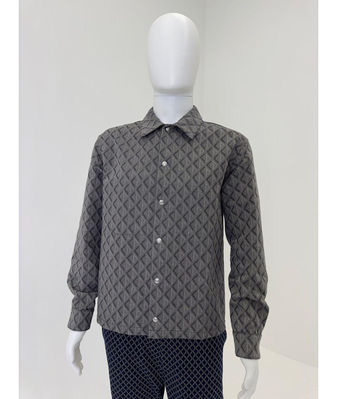 CHRISTIAN DIOR Серая хлопковая классическая рубашка, фото 4