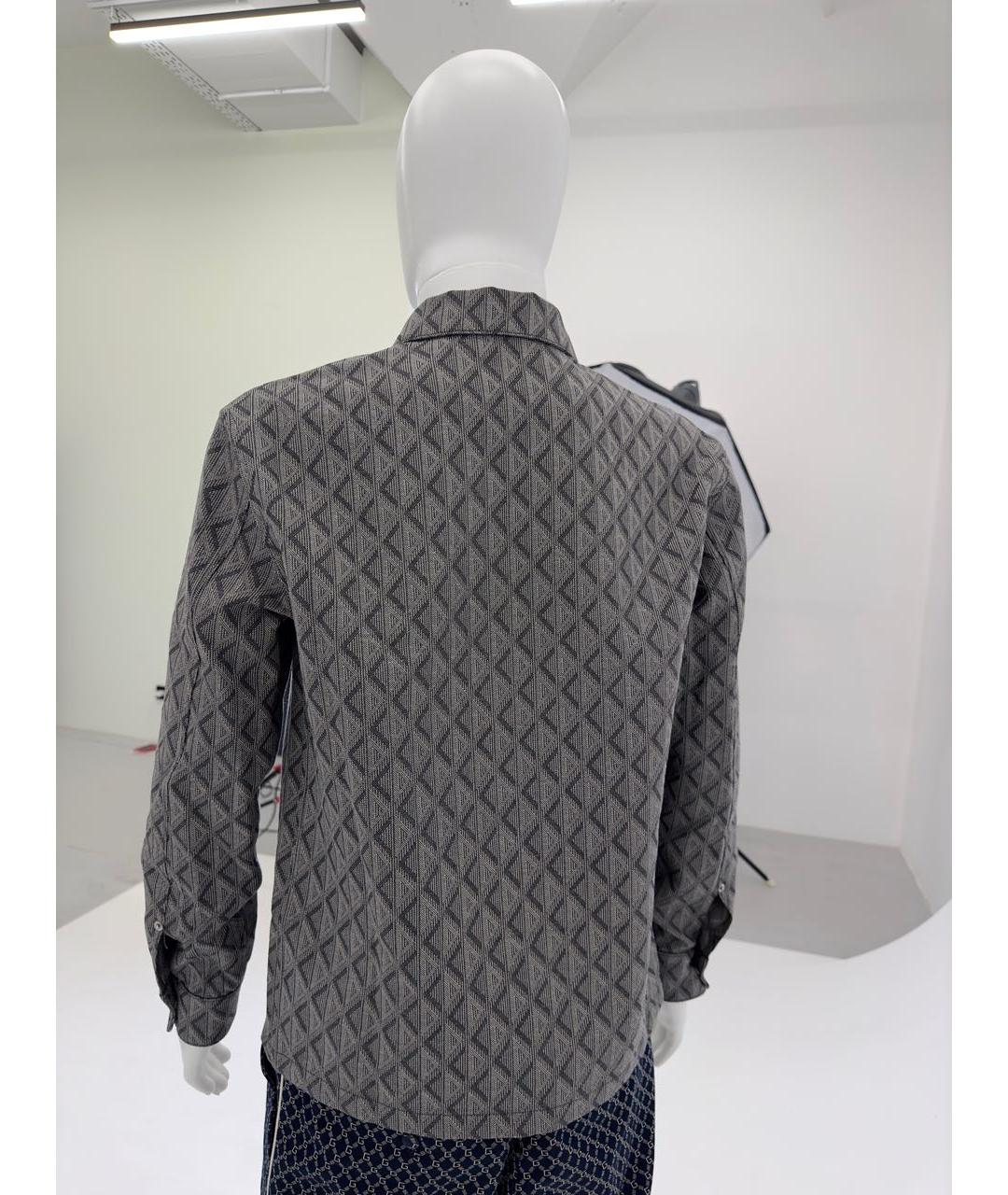 CHRISTIAN DIOR Серая хлопковая классическая рубашка, фото 2