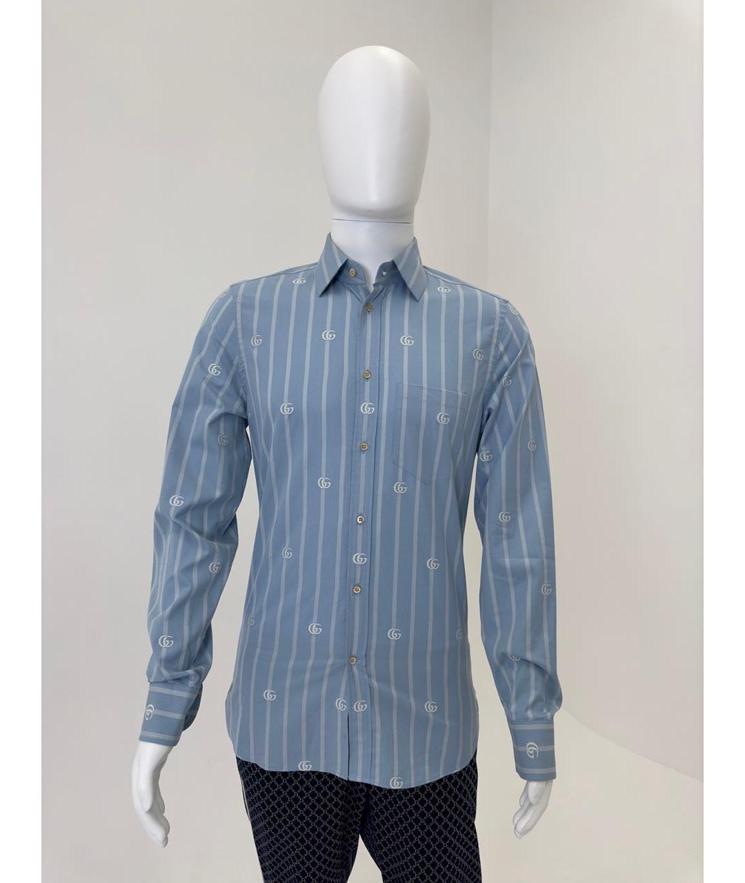 GUCCI Голубая классическая рубашка, фото 5