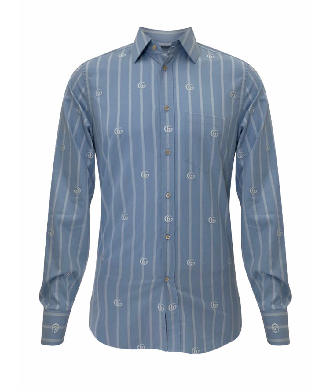 GUCCI Голубая классическая рубашка, фото 1
