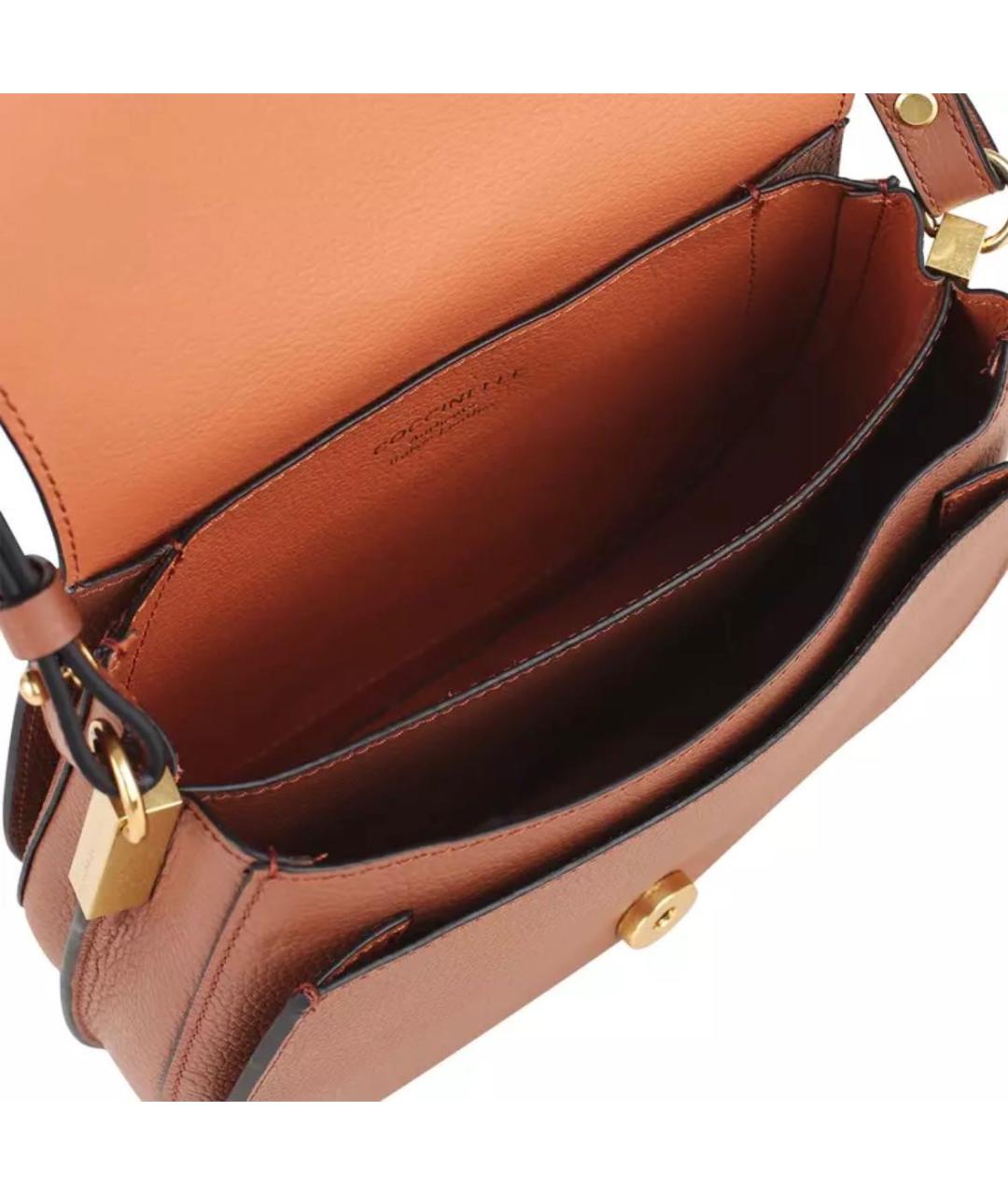 COCCINELLE Коричневая кожаная сумка через плечо, фото 4