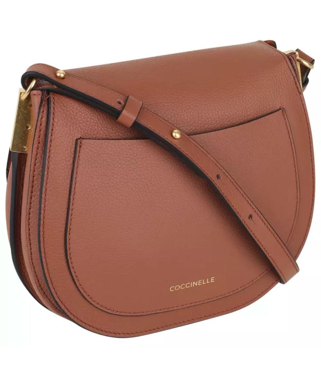 COCCINELLE Коричневая кожаная сумка через плечо, фото 3