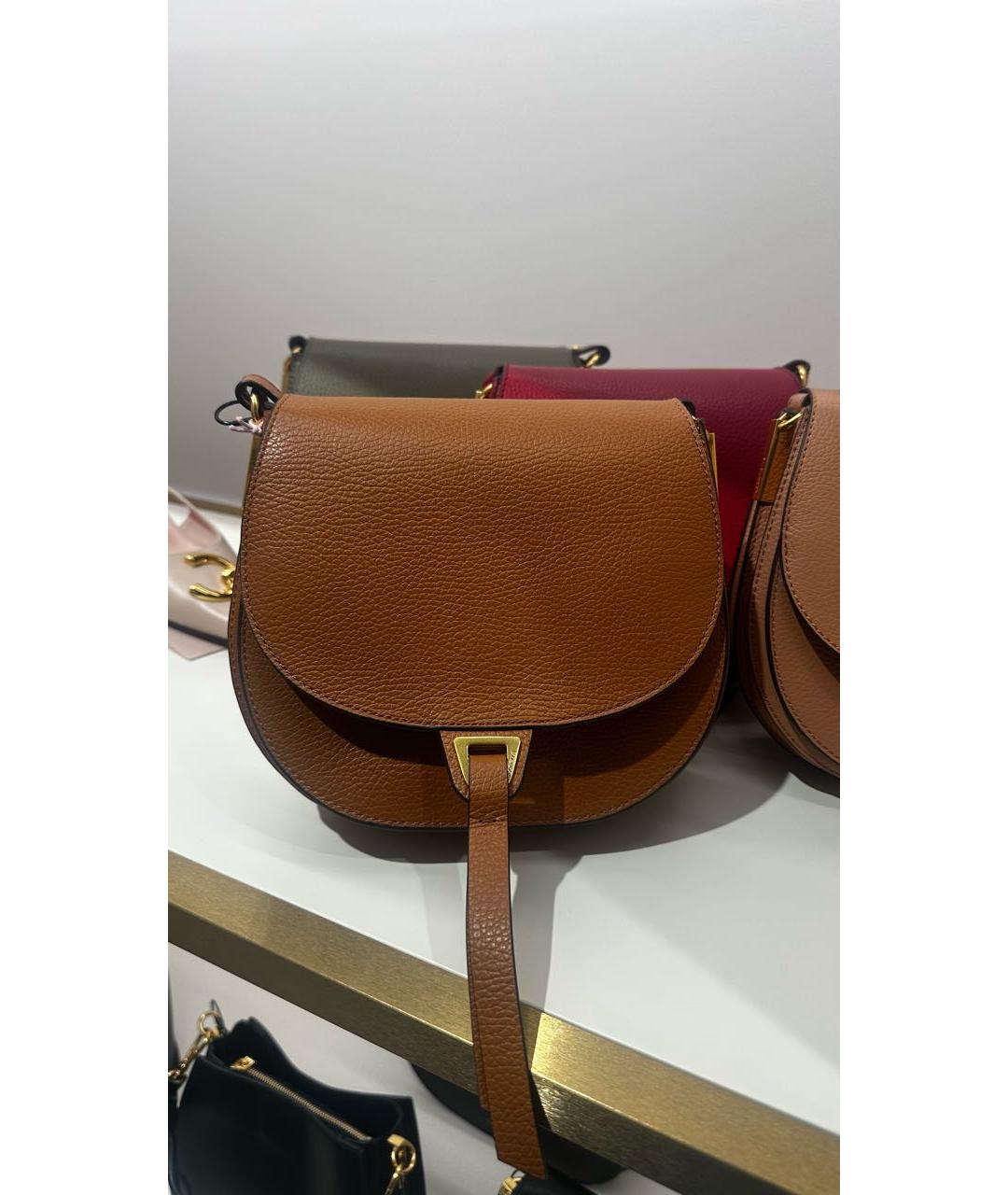 COCCINELLE Коричневая кожаная сумка через плечо, фото 5