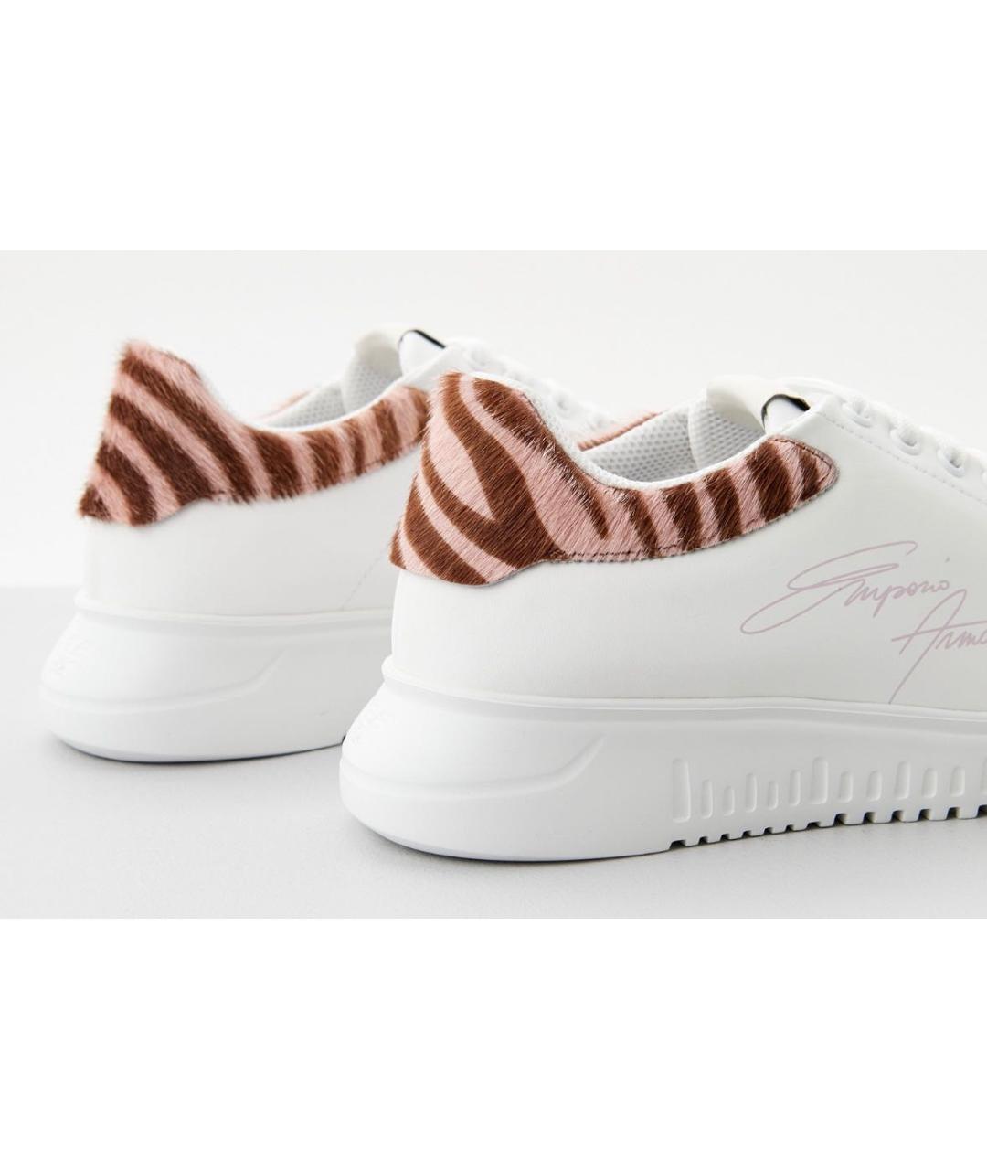 EMPORIO ARMANI Белые кожаные кроссовки, фото 4