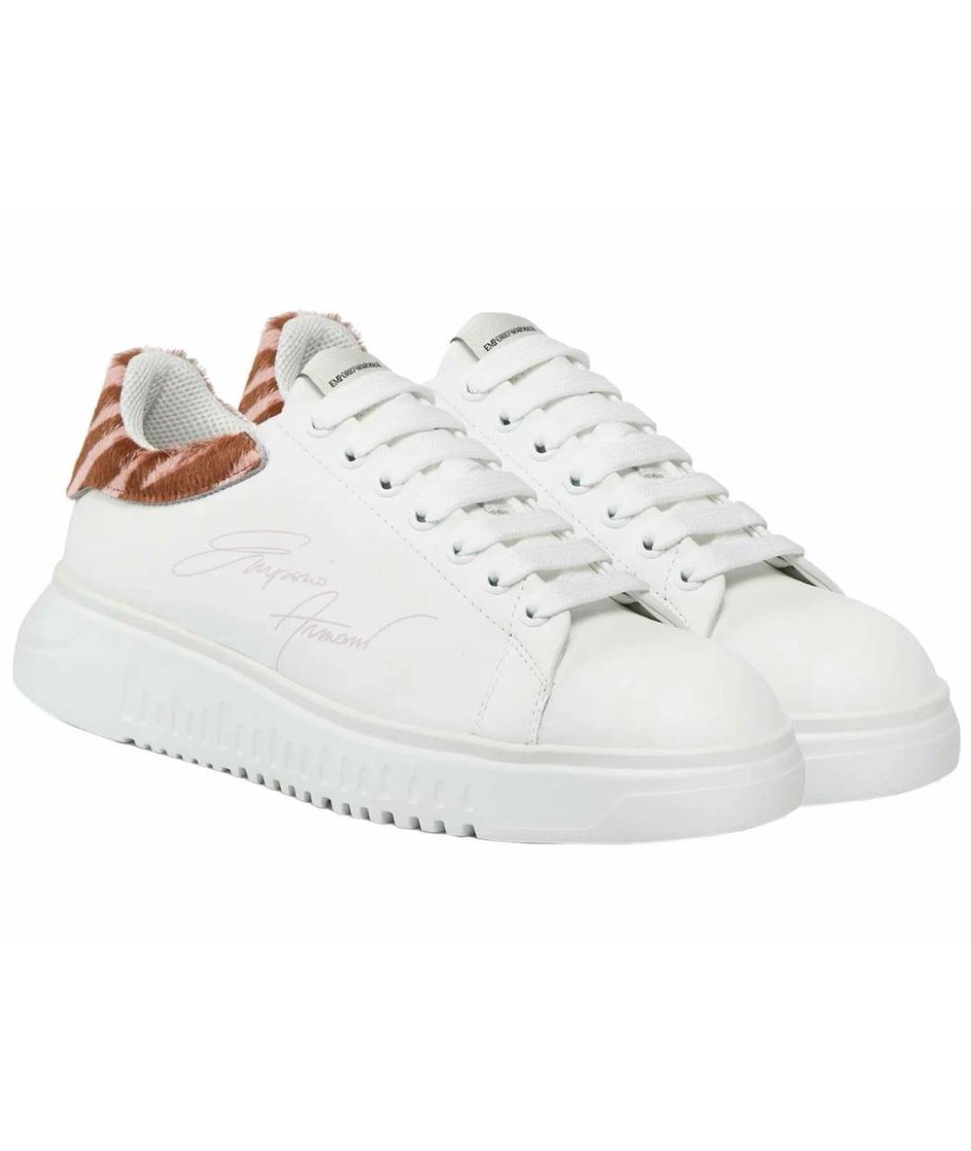 EMPORIO ARMANI Белые кожаные кроссовки, фото 3