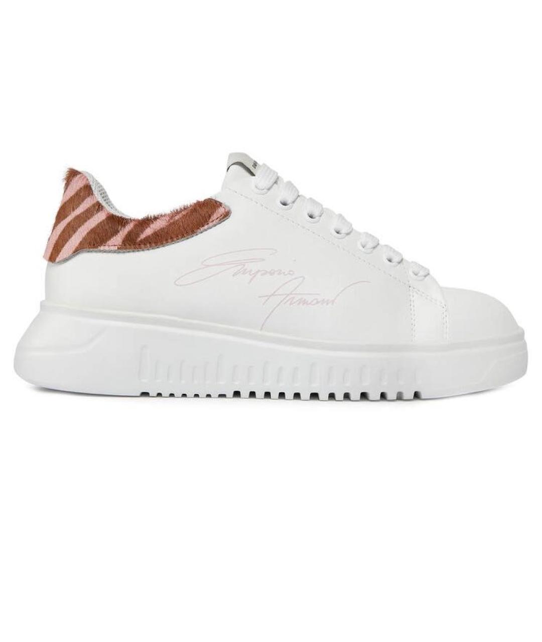 EMPORIO ARMANI Белые кожаные кроссовки, фото 9