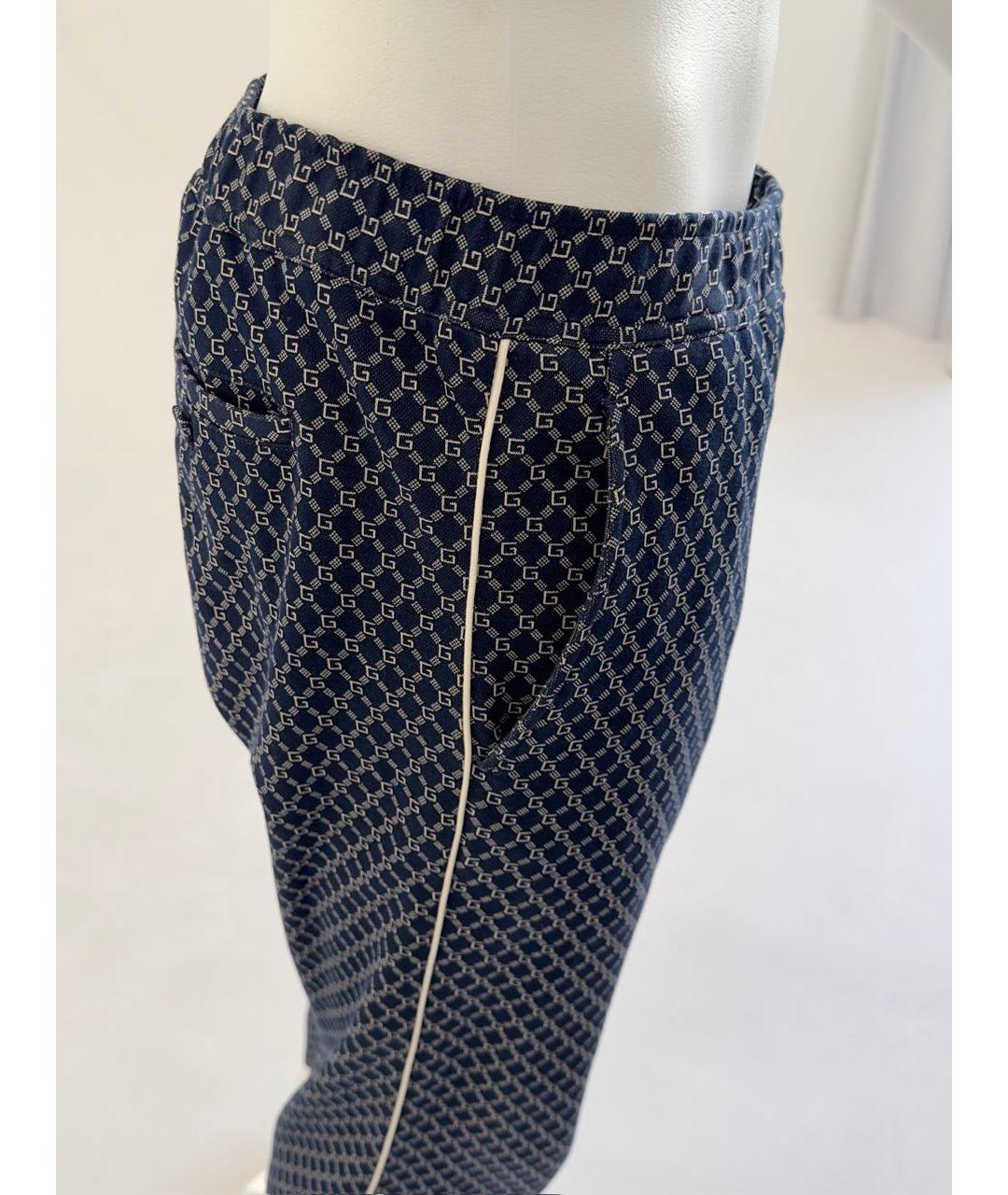 GUCCI Темно-синие повседневные брюки, фото 4