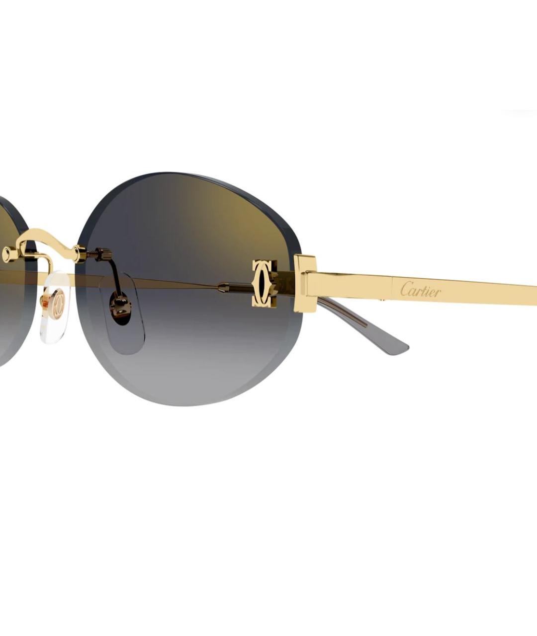 CARTIER Золотые металлические солнцезащитные очки, фото 3