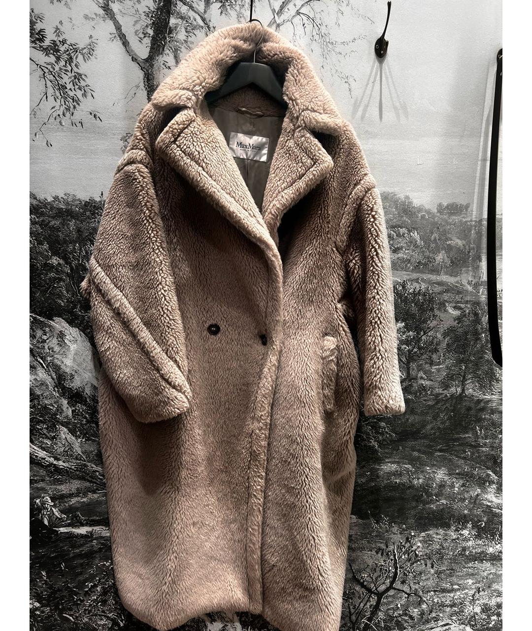 MAX MARA Бежевая шерстяная шуба, фото 3