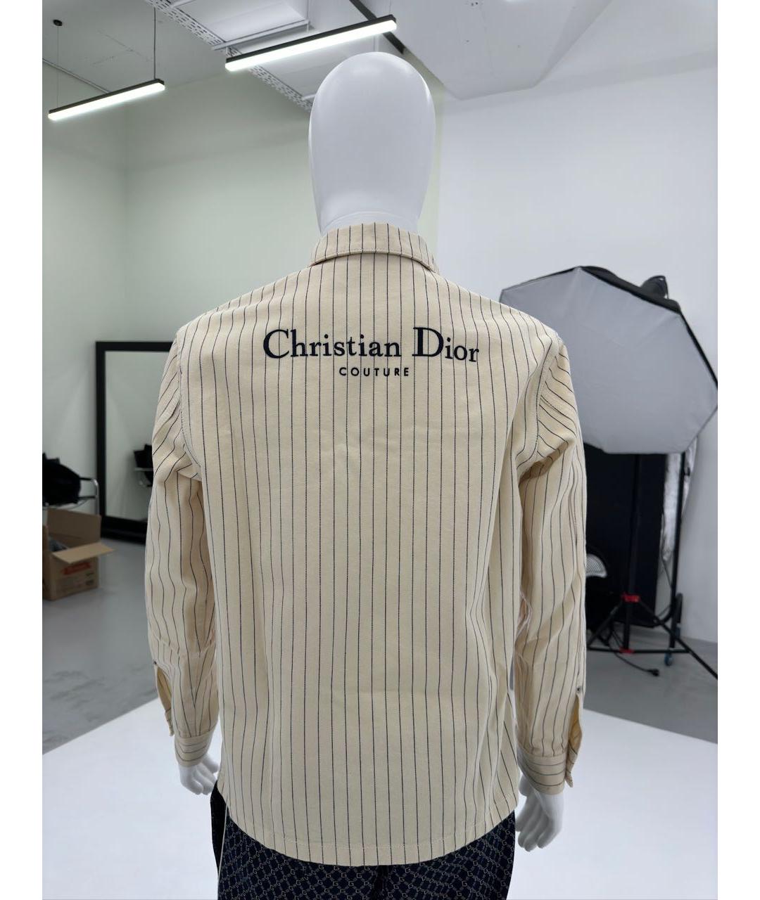 CHRISTIAN DIOR Бежевая классическая рубашка, фото 2