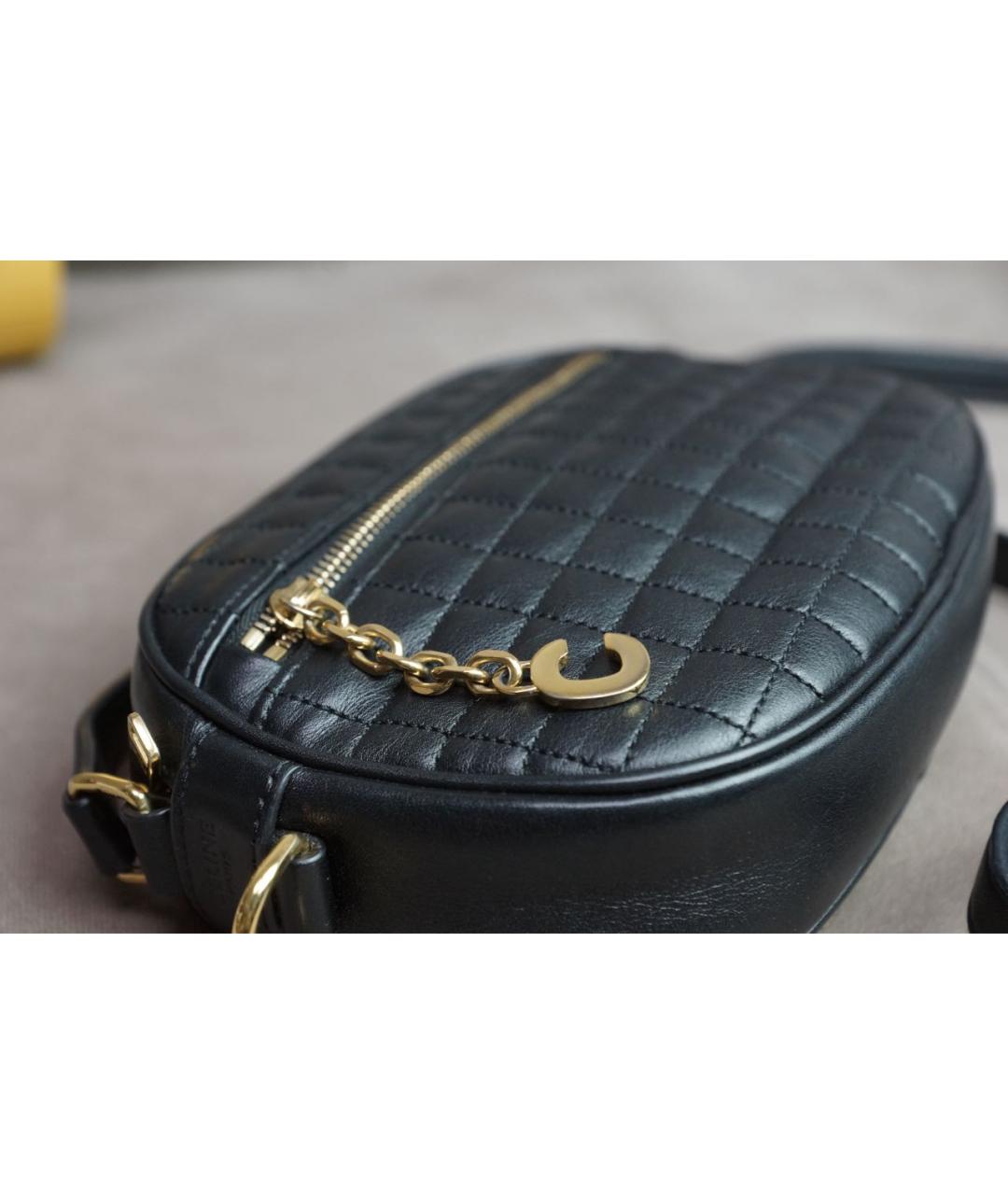 CELINE Черная кожаная сумка через плечо, фото 6