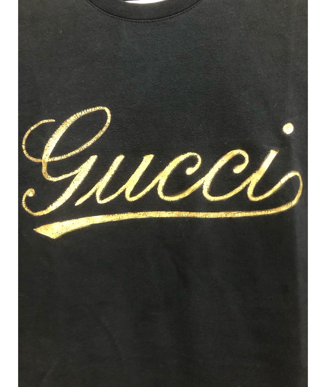 GUCCI Черная хлопковая футболка, фото 4
