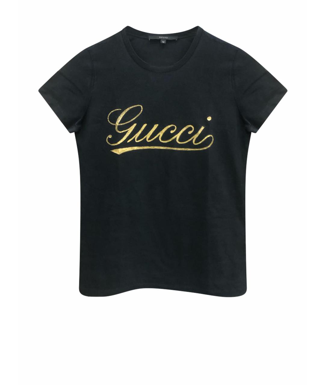 GUCCI Черная хлопковая футболка, фото 1