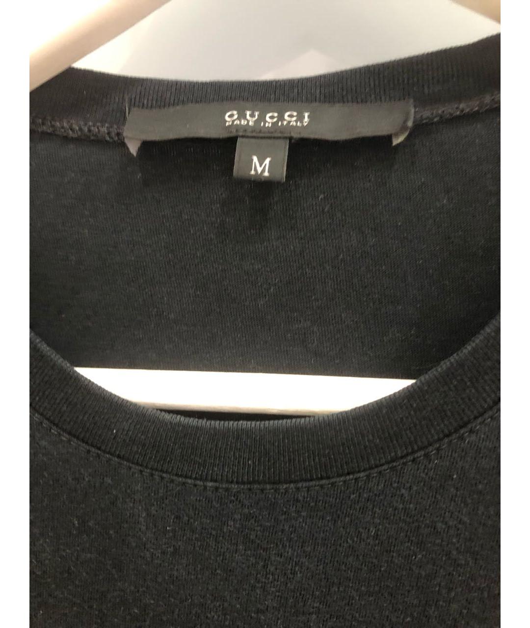 GUCCI Черная хлопковая футболка, фото 3