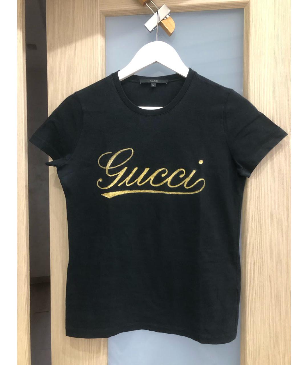 GUCCI Черная хлопковая футболка, фото 6