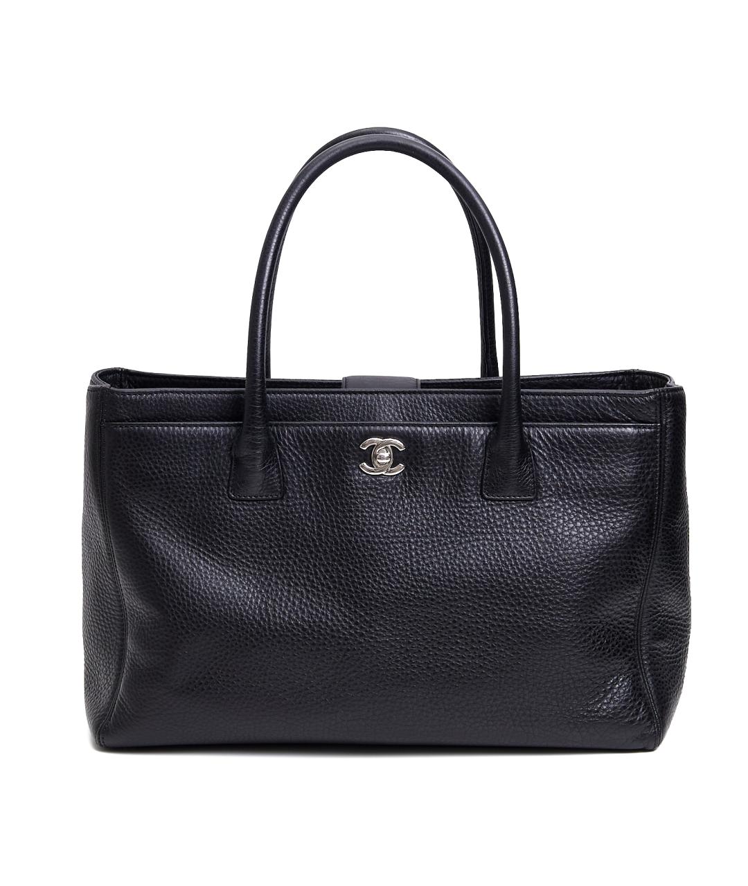 CHANEL Черная кожаная сумка с короткими ручками, фото 1