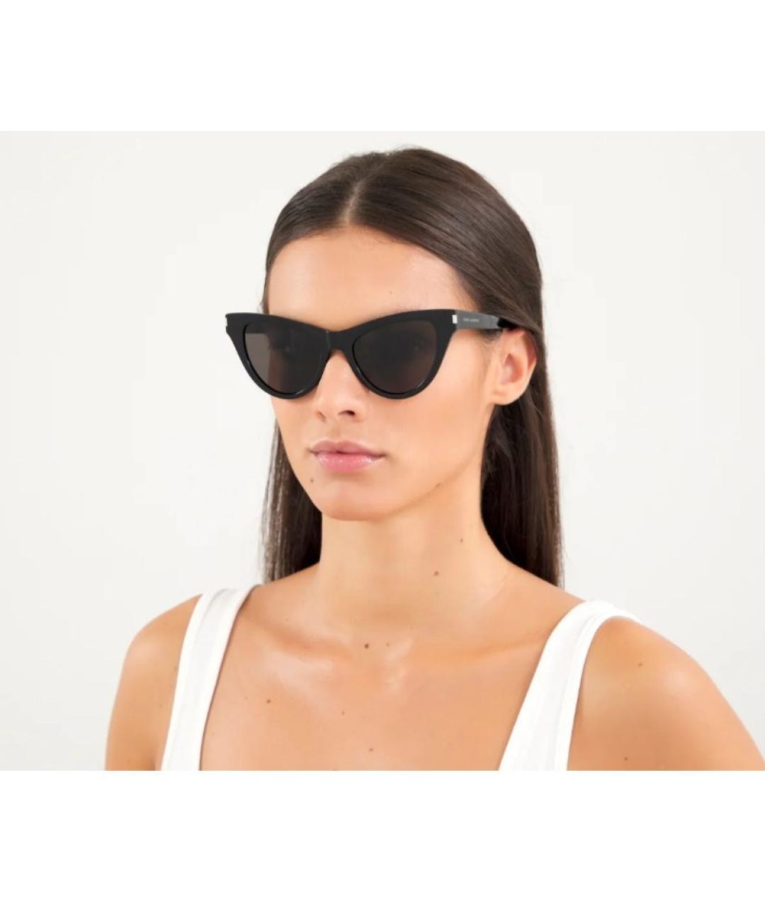 SAINT LAURENT Коричневые пластиковые солнцезащитные очки, фото 6