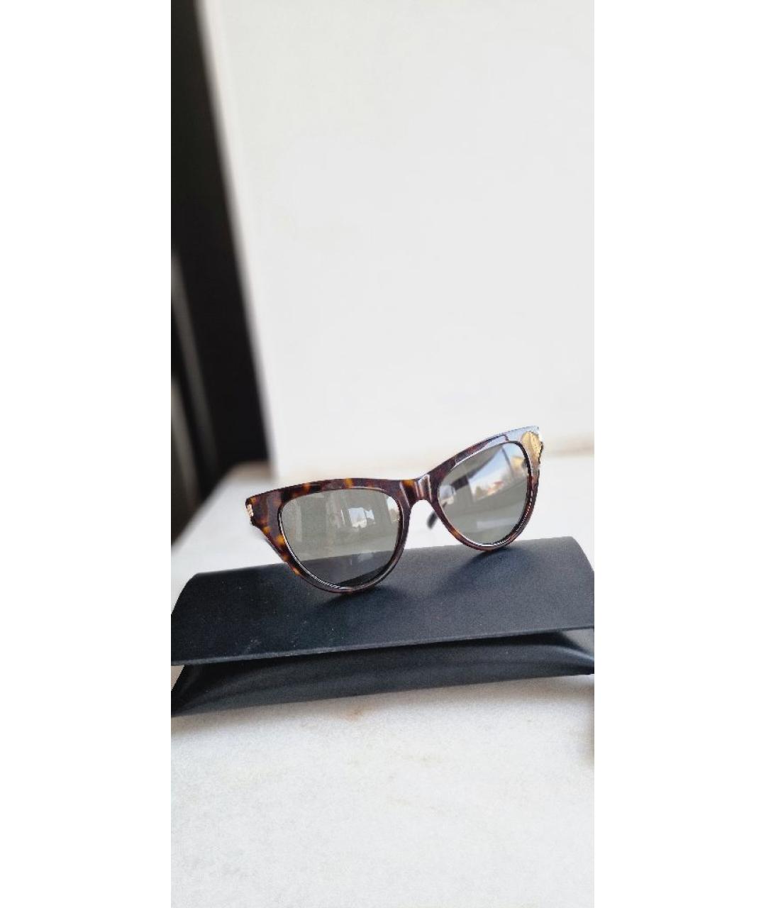 SAINT LAURENT Коричневые пластиковые солнцезащитные очки, фото 5