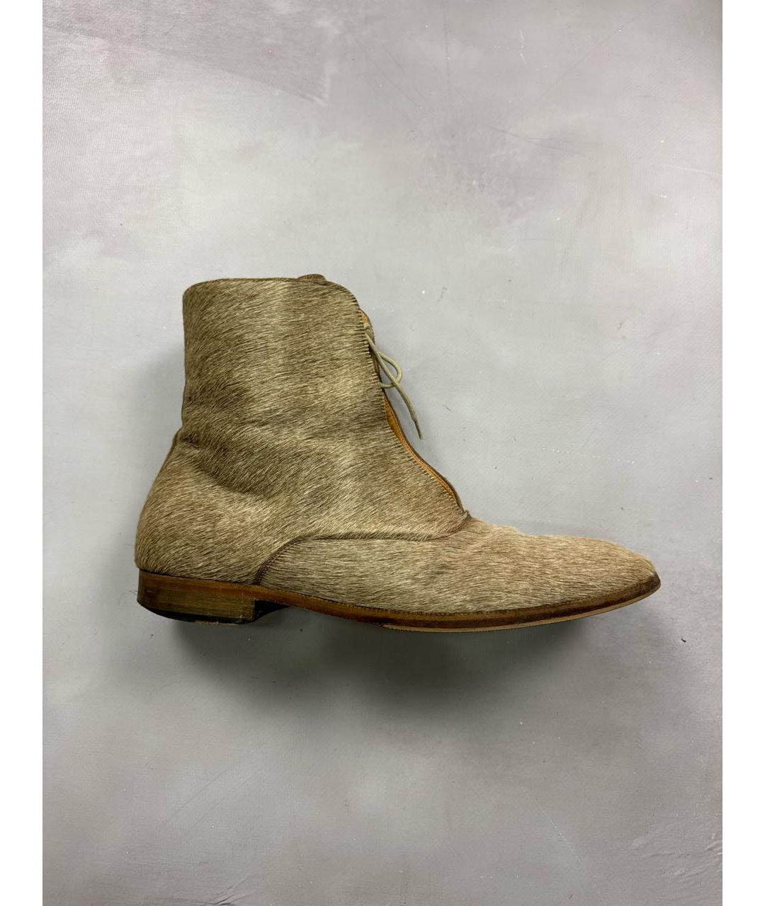 MAISON MARGIELA Коричневые высокие ботинки, фото 9