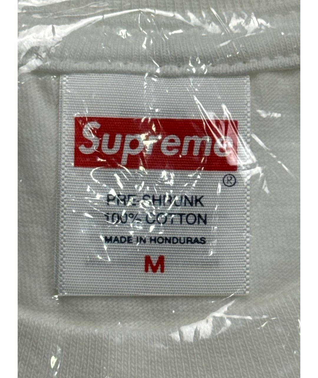 SUPREME Белая хлопковая футболка, фото 5