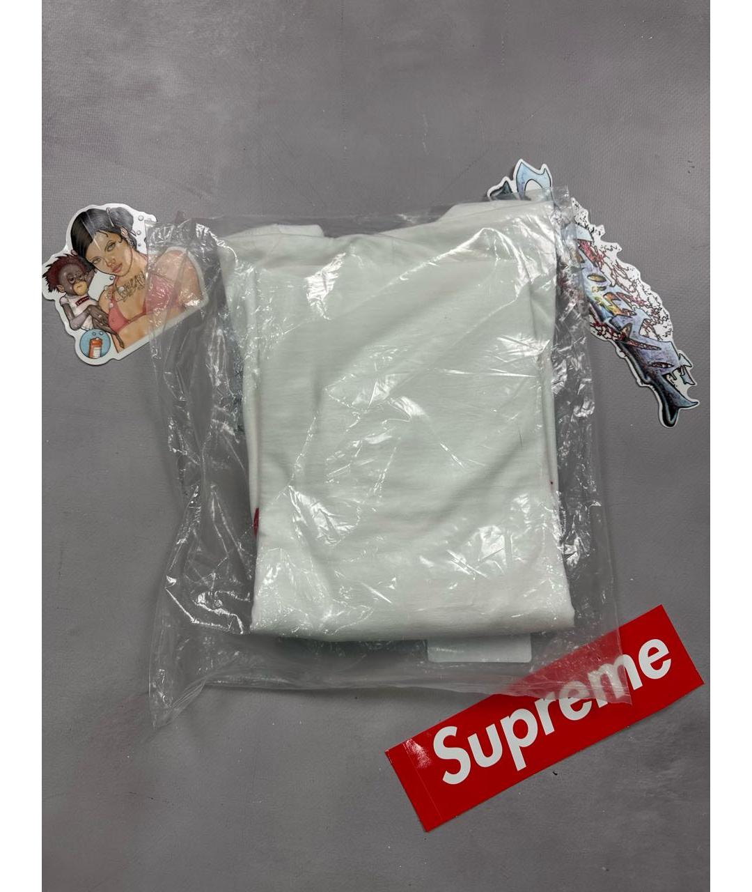 SUPREME Белая хлопковая футболка, фото 4