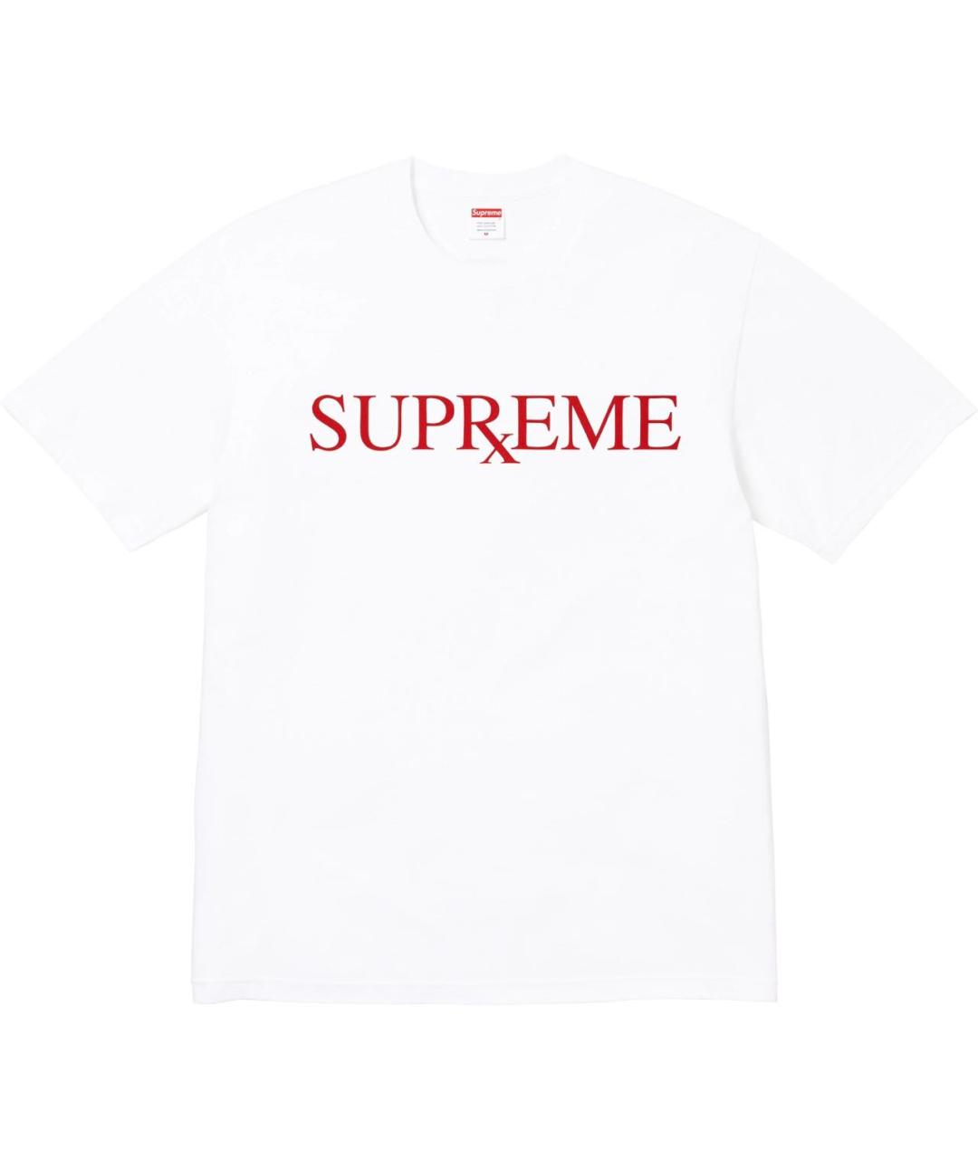 SUPREME Белая хлопковая футболка, фото 9