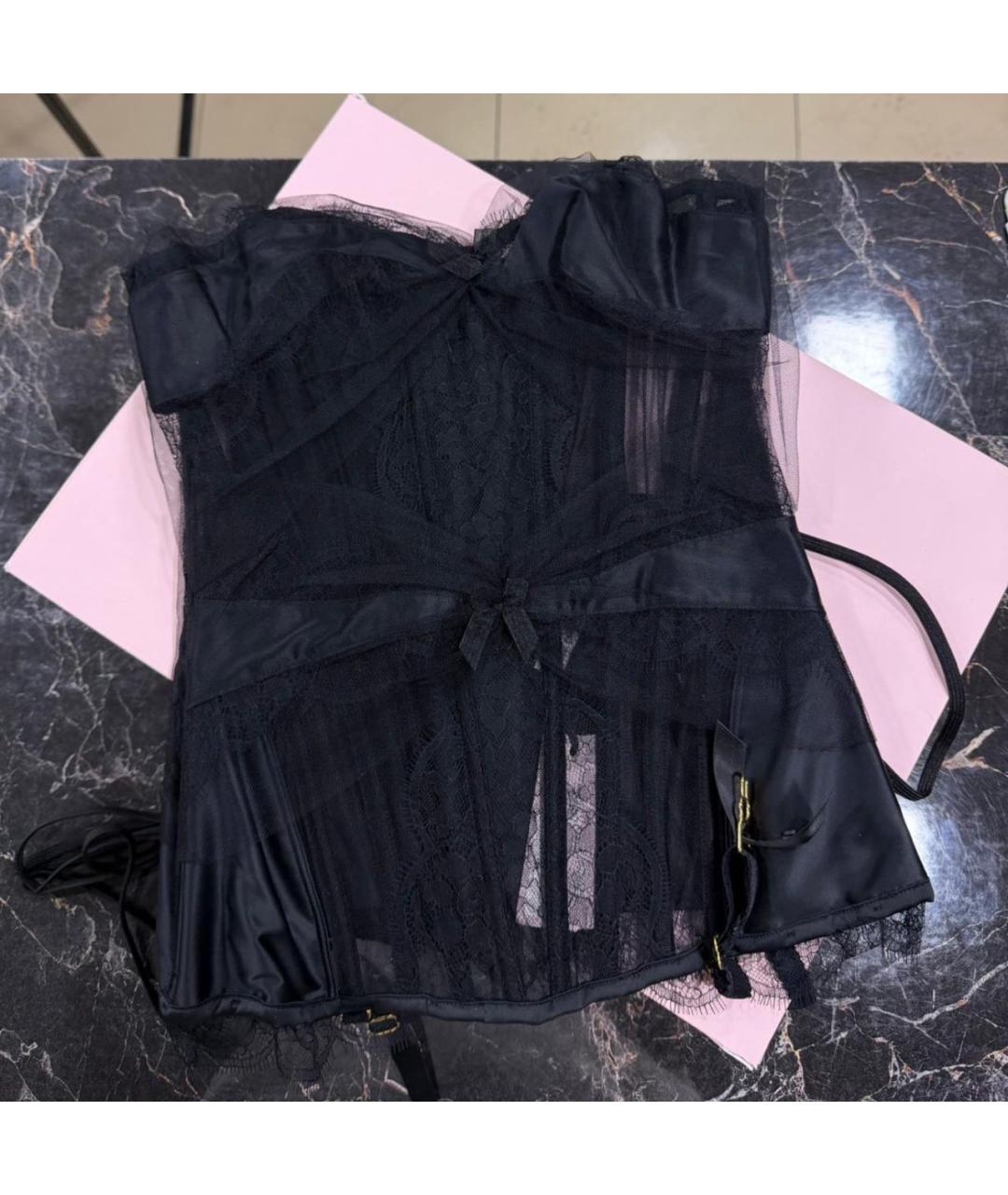 AGENT PROVOCATEUR Черный атласный корсет, фото 4