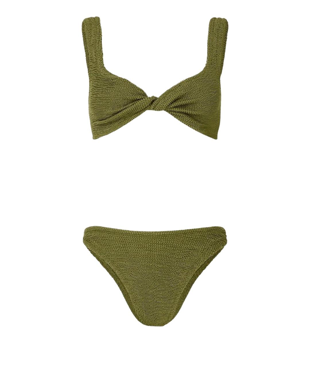 HUNZA G Хаки полиамидовый купальник, фото 1