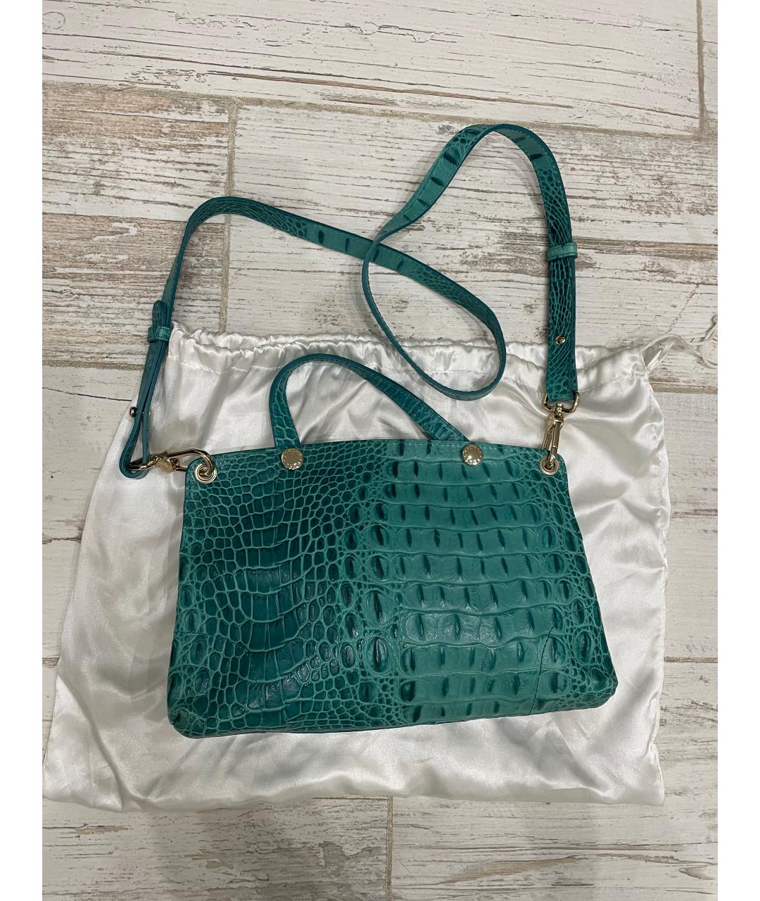 FURLA Бирюзовая кожаная сумка через плечо, фото 3