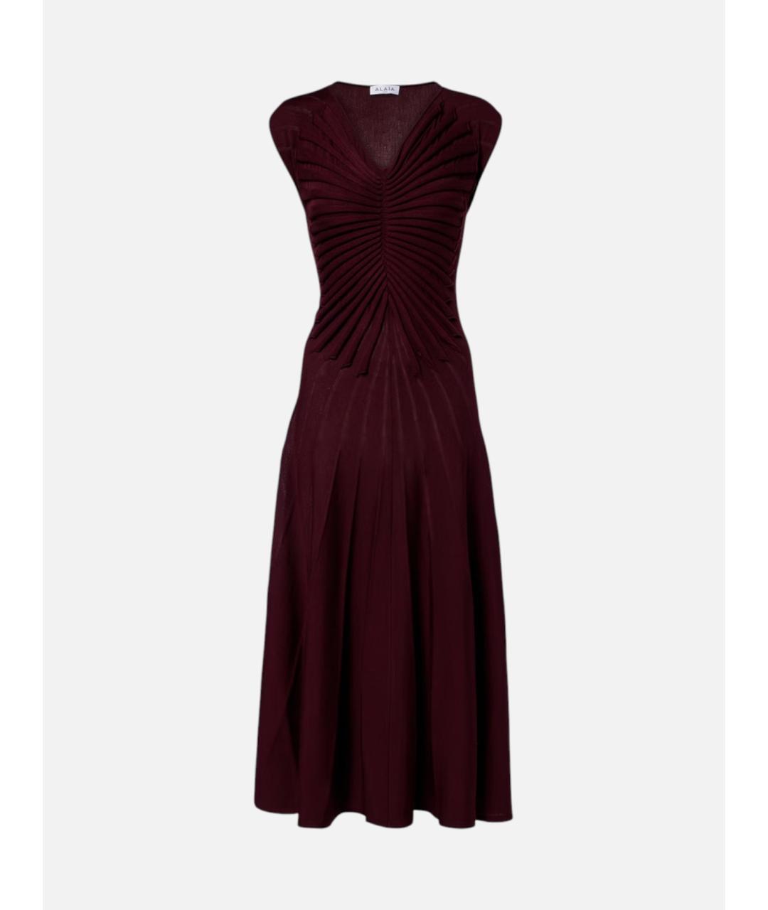 ALAIA Бордовое шерстяное вечернее платье, фото 5