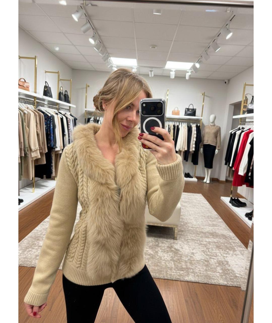 LOUIS VUITTON Бежевый кашемировый джемпер / свитер, фото 5