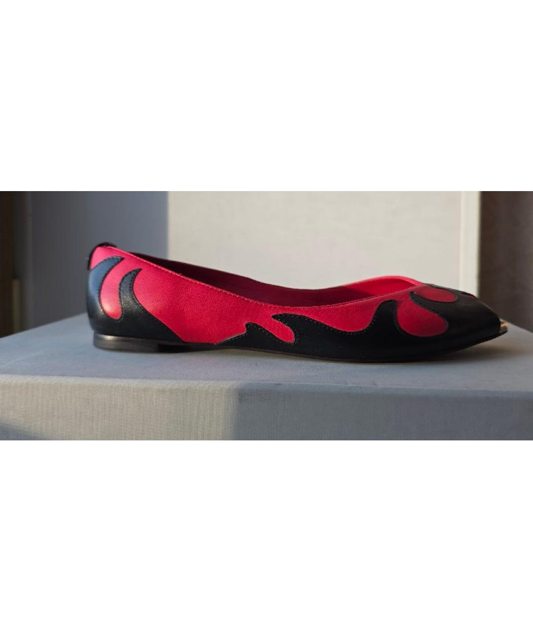 ALEXANDER MCQUEEN Красные кожаные балетки, фото 7