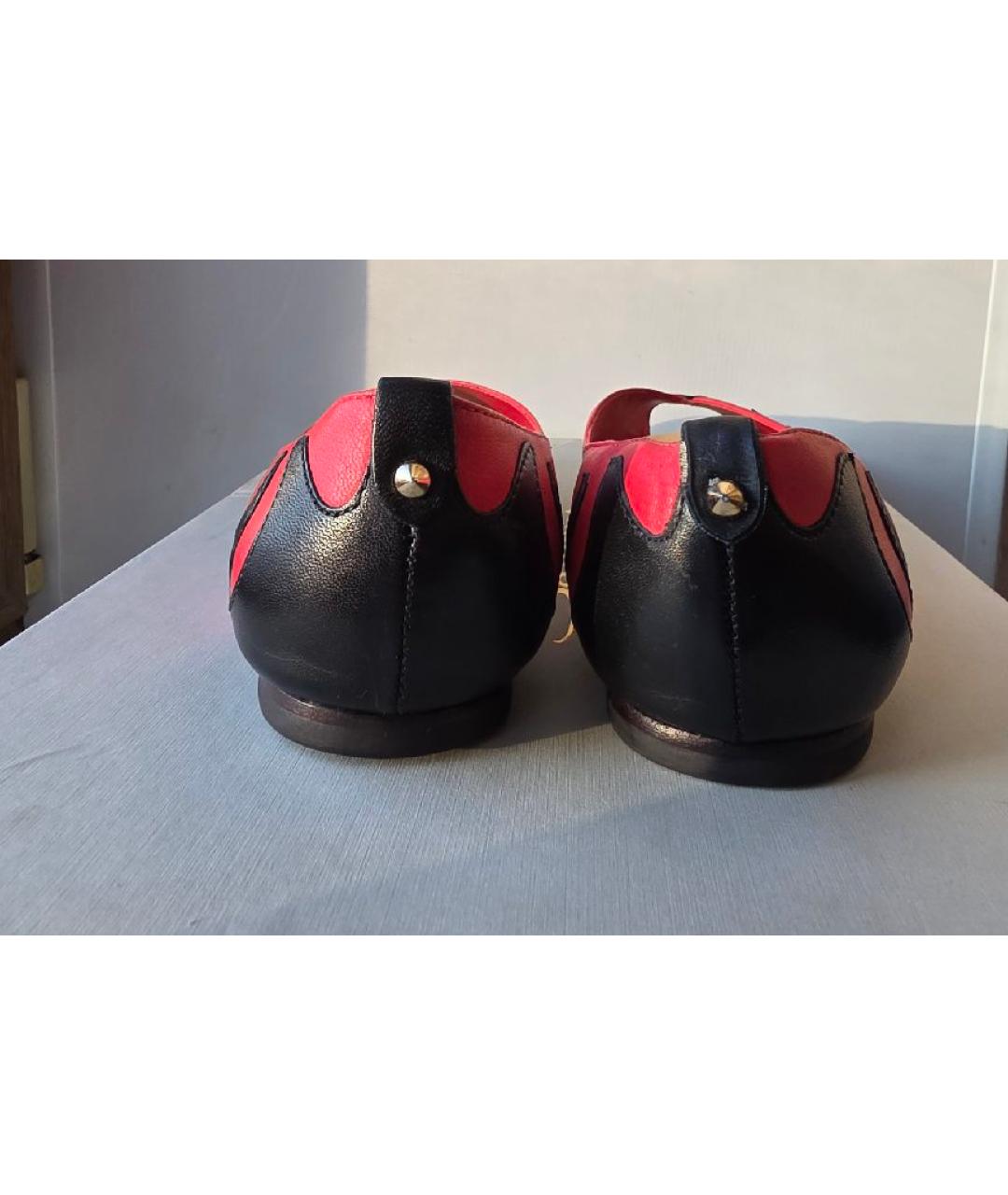 ALEXANDER MCQUEEN Красные кожаные балетки, фото 4